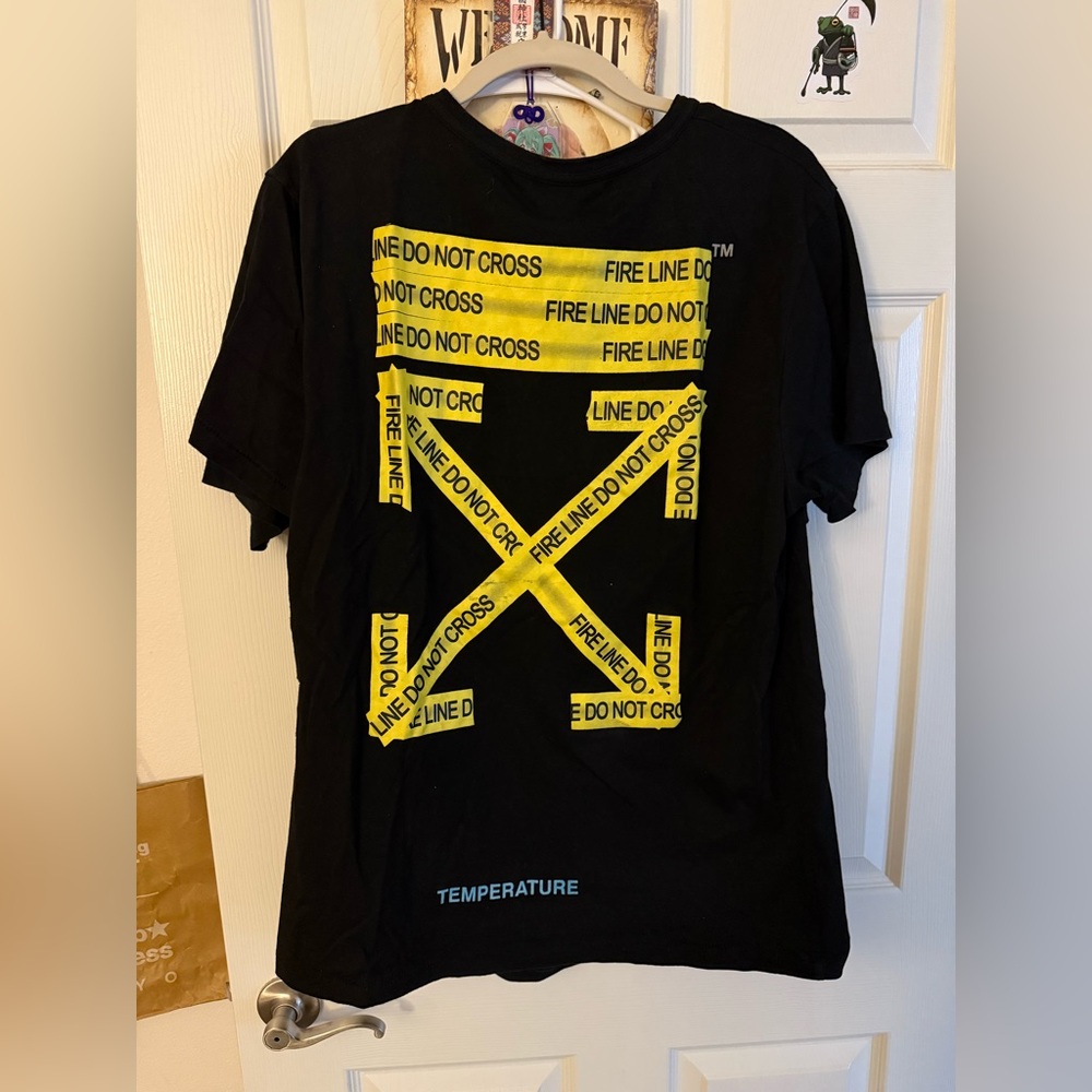 Off White caution tape tee